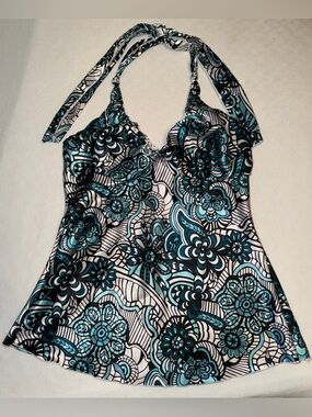 Charlotte Russe Y2K Satin Flower Halter Top